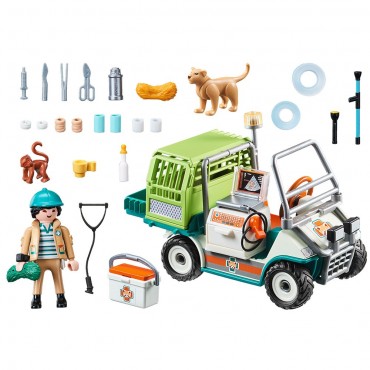 Veterinario de Zoo con Coche Médico - Playmobil 70346