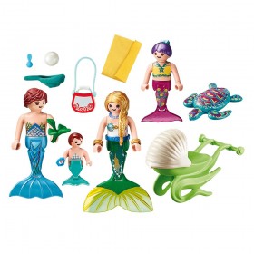 Familia de Sirenas con Cochecito - Playmobil 70100 CONTENIDO
