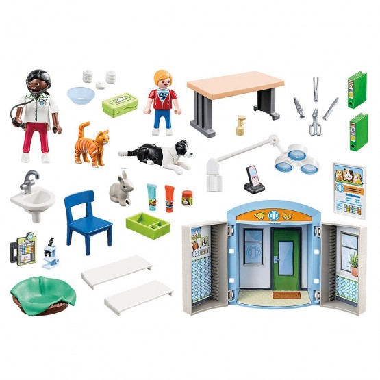 Cofre Clínica Veterinaria - Playmobil 70309 CONTENIDO