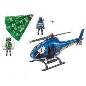 Contenido Helicóptero de Policía: Persecución en Paracaídas - Playmobil 70569