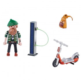 Contenido Hipster con E-scooter - Playmobil 70873