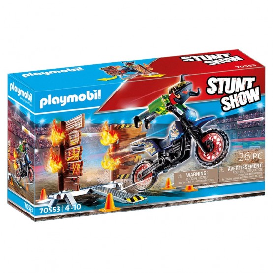 Moto con Muro de Fuego - Playmobil 70553