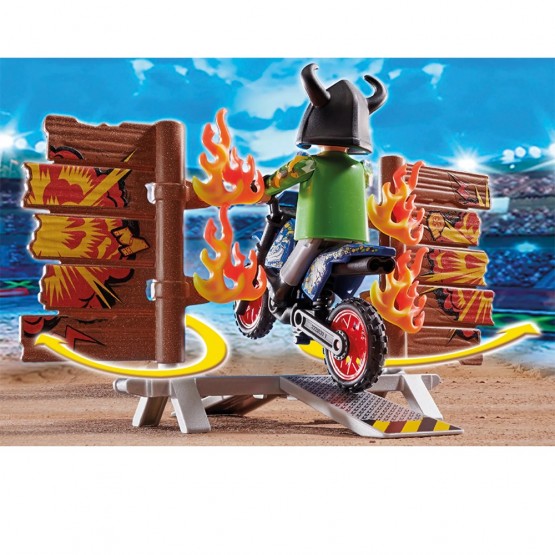 Foto Moto con Muro de Fuego - Playmobil 70553