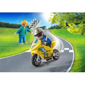 Foto Chicos con Moto de Carreras - Playmobil 70380