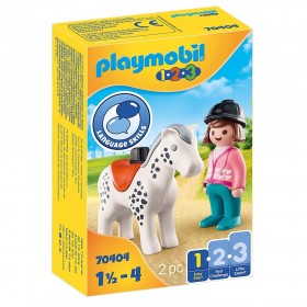 Caja 1.2.3 Jinete con Caballo - Playmobil 70404