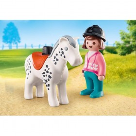 Foto 1.2.3 Jinete con Caballo - Playmobil 70404