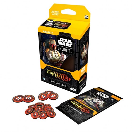 Contenido Star Wars Unlimited: Jump to Lightspeed - Boba Fett Spotlight Deck